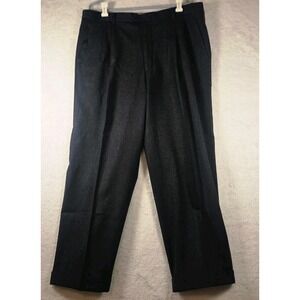 Luca diMarco Men's Wool Trousers Charcoal Grey Pleated Cuffed Dress Pants SZ 40